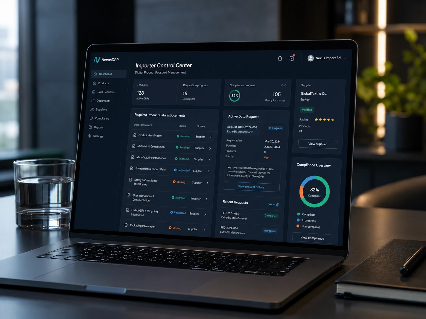 Dashboard NexusDPP per il controllo del passaporto digitale delle batterie da parte dell’importatore